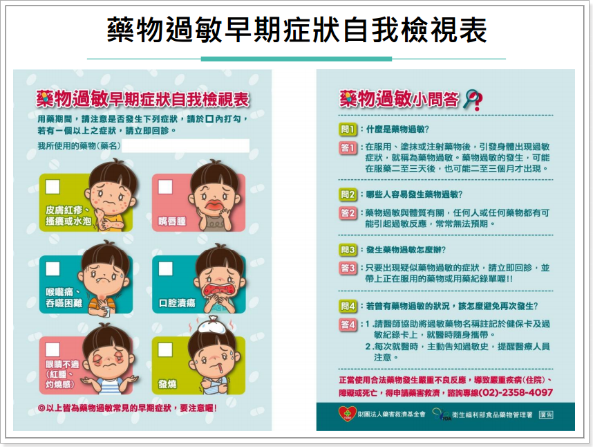 藥物過敏的症狀有哪些?